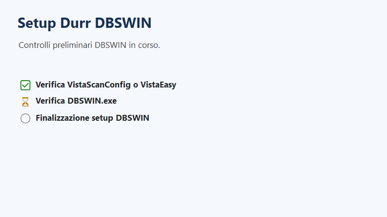 Setup Durr DBSWIN in corso